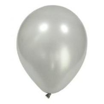 Balony 27cm [100] metalik srebrne