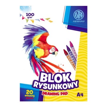 Blok rysunkowy biały A4/20 ASTRA 100g