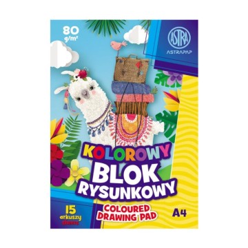 Blok rysunkowy kolor A4/15 ASTRA 80g