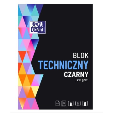 Blok techniczny czarny A3/10 OXFORD 210g