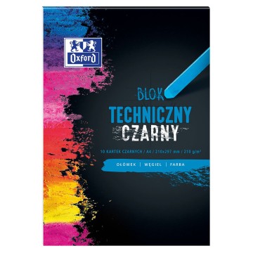 Blok techniczny czarny A4/10 OXFORD 210g