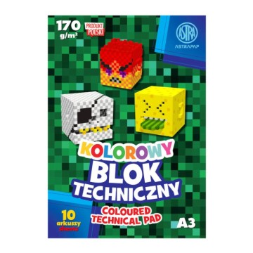 Blok techniczny kolor A3/10 ASTRA 170g