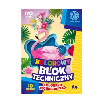 Blok techniczny kolor A4/10 ASTRA 170g