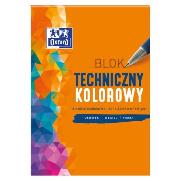 Blok techniczny kolor A4/10 OXFORD 225g