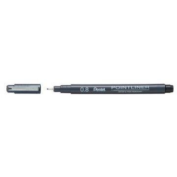 Cienkopis kreślarski PENTEL POINTLINER 0,8 czarny