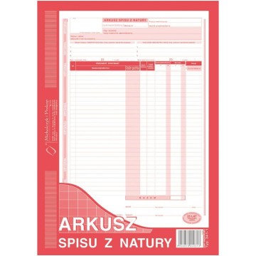 Druk- Arkusz spisu z natury MIPRO