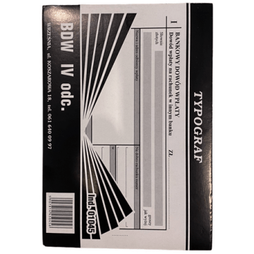 Druk- Bankowy dowód wpłaty 4 odcinkowy TYPOGRAF