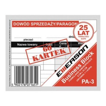 Druk- Dowód sprzedaży paragon A7 EMERSON PA-3