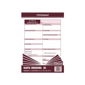 Druk- Karta drogowa rozli. czasu pracy TYPOGRAF
