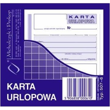 Druk- Karta urlopowa MIPRO