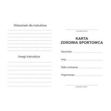 Druk- Karta zdrowia sportowca [100]
