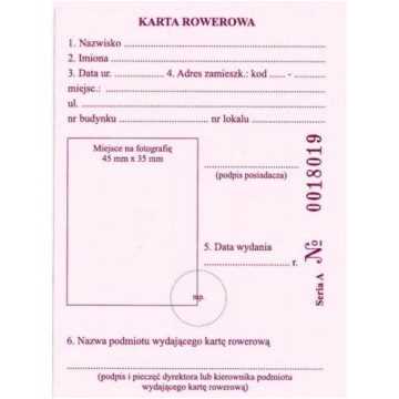 Druk.szkol- Karta rowerowa