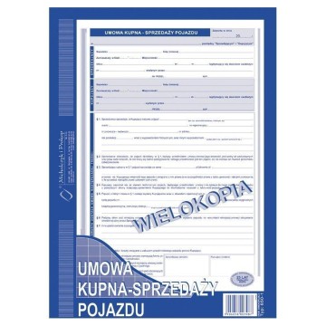 Druk- Umowa kupna-sprzedaży pojazdu A4 MIPRO
