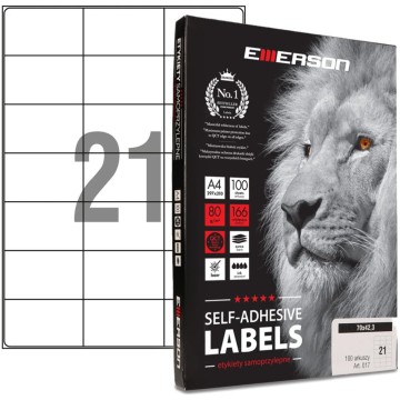 Etykiety Uniwersalne EMERSON 70 X 42,3 MM, 21 etyk