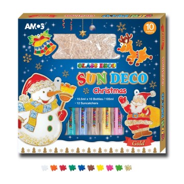 Farby witrażowe AMOS 10 kolorów witraże Christmas