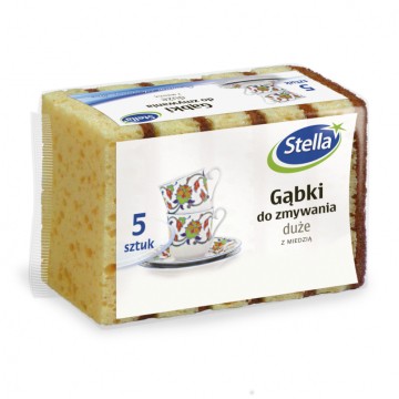 Gąbki kuchenne STELLA [5] duże z miedzią EOL