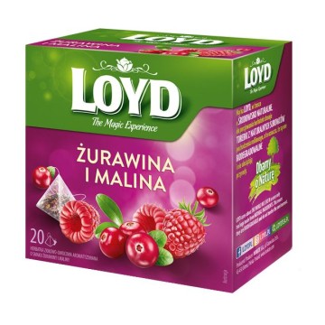 Herbata LOYD żurawina i malina 20 torebek