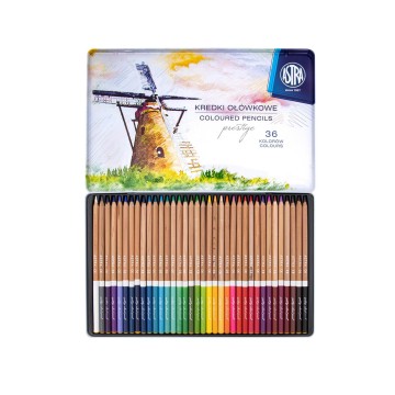 Kredki ołówkowe ASTRA cedrowe pud.metal [36]