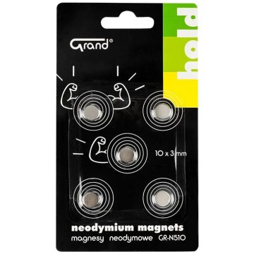 Magnesy neodymowe GRAND okrągłe 10mm [5] BRAK DATY