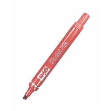 Marker permanentny PENTEL N-60 czerwony ścięty