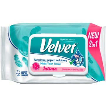 Nawilżany papier toalet. VELVET [48] INTIMA