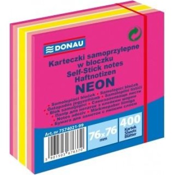 Notes samop. DONAU 76/76 400k. NEON PASTEL różowy