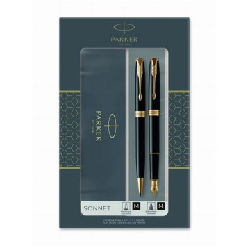 PARKER SONNET czarny GT pióro wieczne + długopis