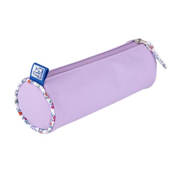 Piórnik OXFORD tuba FLORAL PASTEL liliowy