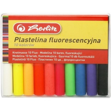 Plastelina HERLITZ FLUO (10 kolorów)