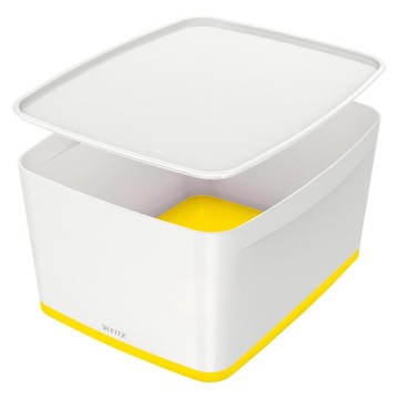 Pojemnik LEITZ MY BOX duży z pokrywką biało-żółty