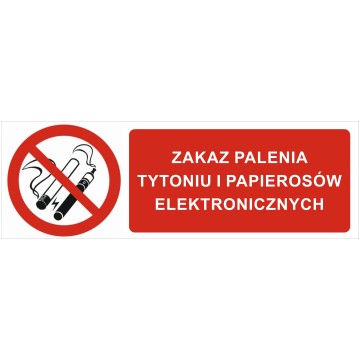 Tabliczka ZAKAZ PALENIA tytoń i e-pap 30x10cm