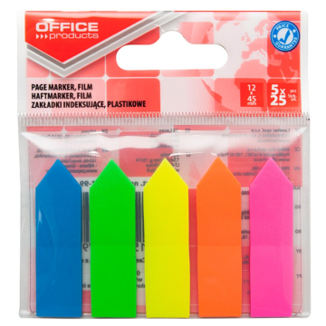 Zakładki OFFICE PROD PP 5x25 (12x45mm) strzałki