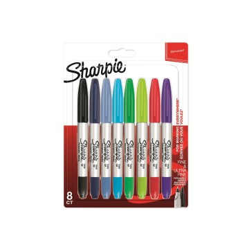 Zestaw markerów permanentnych SHARPIE TwinTip 8kol
