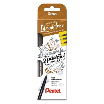 Zestaw PENTEL do LETTERINGU [3] czar/szary/sep
