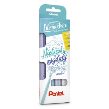 Zestaw PENTEL do LETTERINGU [4] nieb. migdały