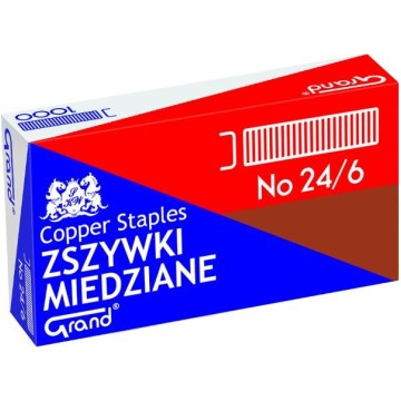 Zszywki GRAND 24/6 [1000] miedziowane